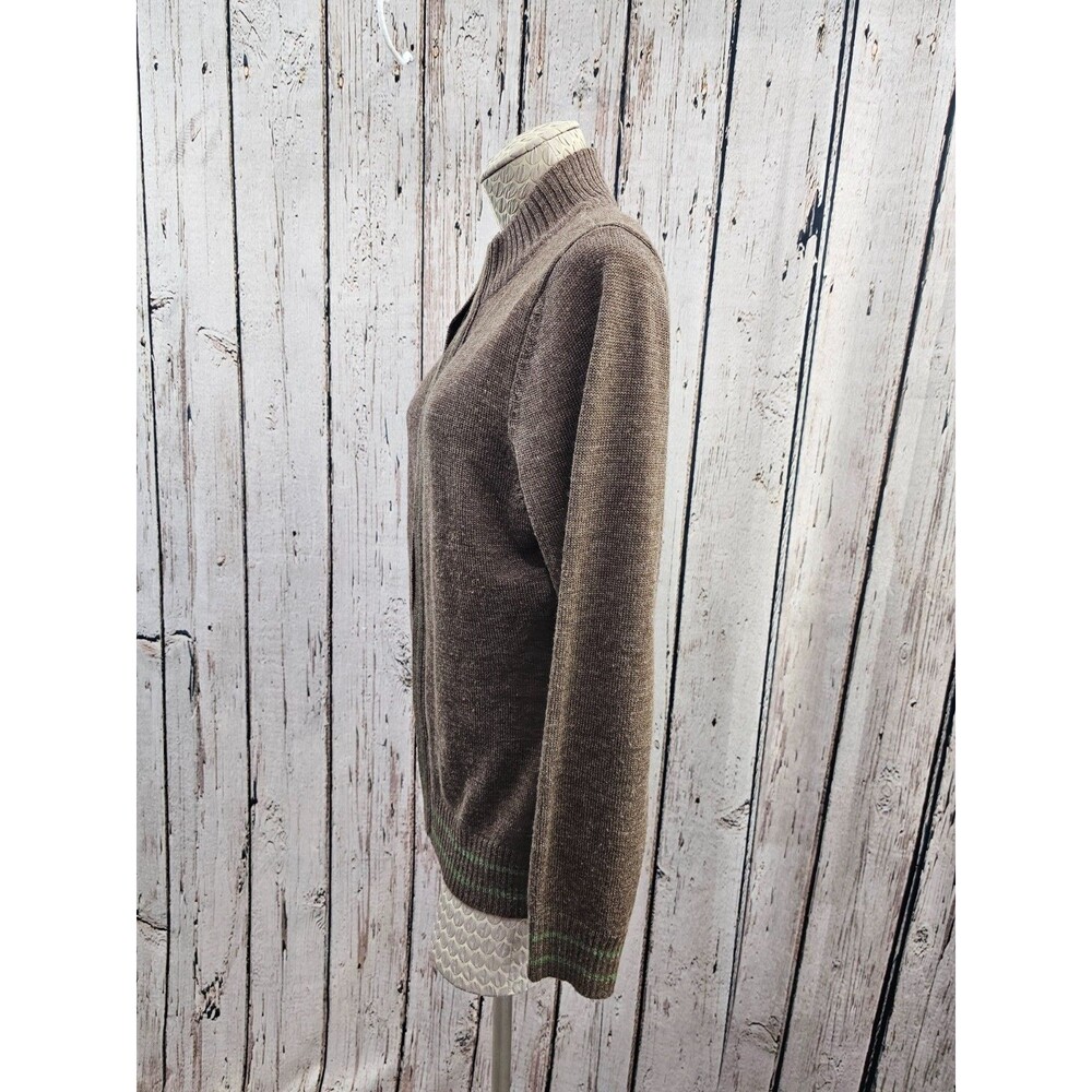 WOOLRICH Java Green Zip Front Wool Blend Cardigan‎ Sweater Women's Medium EUC - Picture 2 of 7